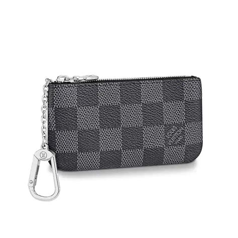 louis vuitton pochette cle key pouch damier graphite black/gray